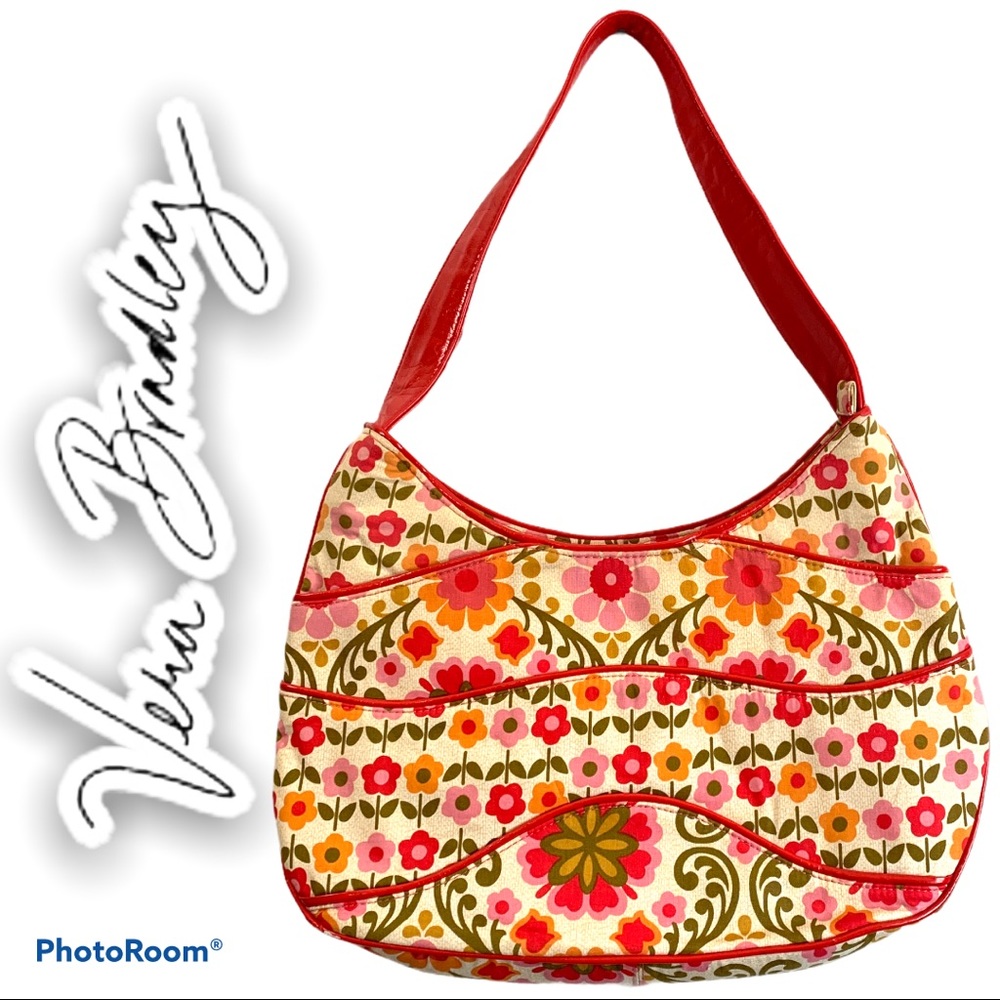 VERA BRADLEY Red Floral Hobo Bag